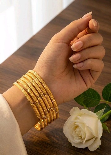 22k gold plated indian - plated, bangles