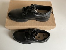 Clarks Boys Black Leather Lace