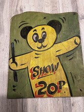 Hand Painted Wood Sooty Show Fairground Sign Retro 1970s 1980s 36cm x 43.5 cm 