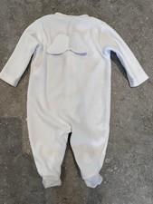 Marie Chantal Baby Grow - White, 3 Months, Wings Detailling , Soft Velour Fabric