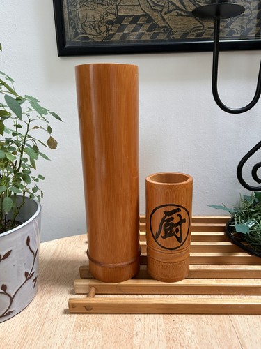 Natural bamboo vase - natural,