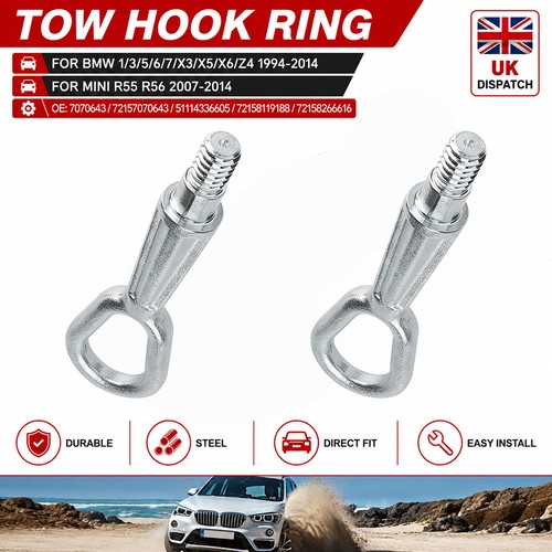 2pcs silver steel - silver, towing