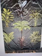 HABITAT graphic grey tropical palm tree design throw 125x150cm approx