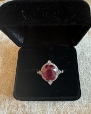8.79 Carat Natural Ruby & Diamond White Gold 14k ring with Certificate