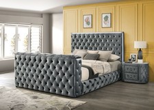 Luxury King Size TV Bed Frame Ottoman Storage +Electric Mechanism - Fits 43" TV