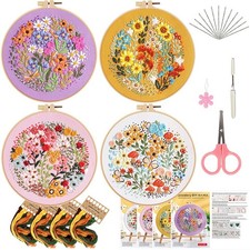 4pc flower embroidery cross - 4pc,