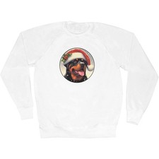 'Rottweiler Wearing Santa Hat' Adult Sweatshirt / Sweater / Jumper (SW057937)