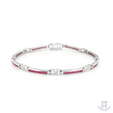 9K White Gold Ruby & Diamond