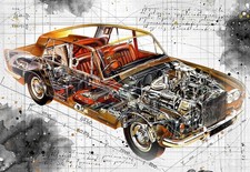 Line Tech Drawing Rolls Royce