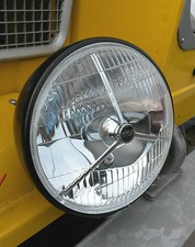 Vintage Classic Car Van Lorry Tractor Black Headlight 7 Inch Headlamp Rim & Loom