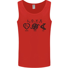 Love Triathlon Running Swimming Cycling Mens Vest Tank Top