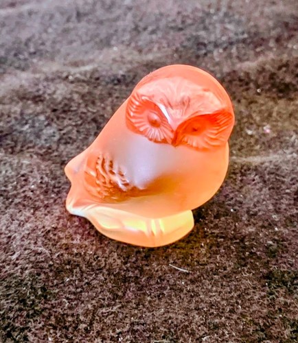 Antique lalique amber owl - antique,