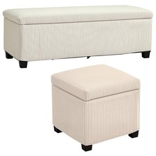 Corduroy Ottoman Storage Box