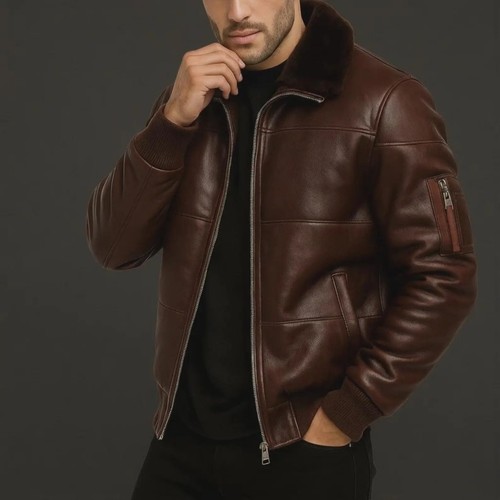 Men brown bomber jacket - men's,
