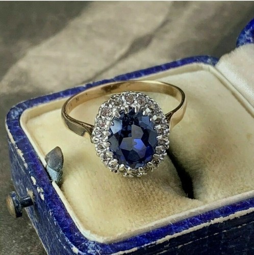 Vintage oval cut - oval, blue