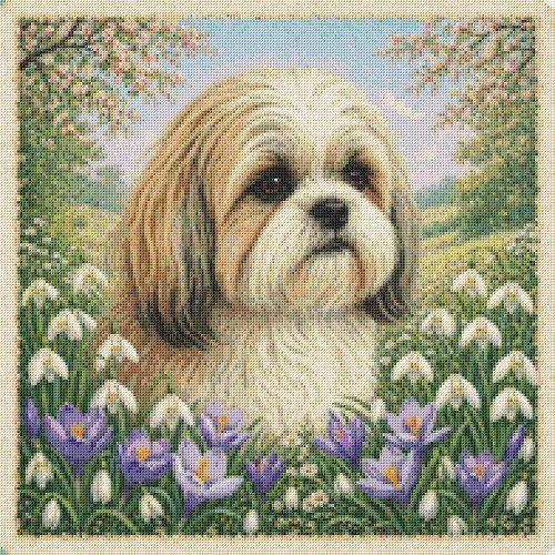Lhasa apso puppy dog spring - lhasa,