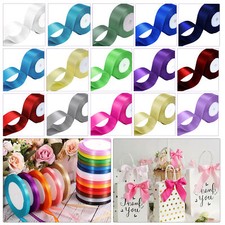 Double Sided Satin Ribbon - 7mm 10mm 15mm 25mm Widths - 100 Yards / 92 Metres
