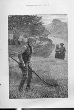 Original Old Antique Print The