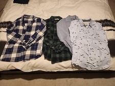 Boys Age 9 /10 Yrs Blue Shirt Bundle Next,Mango,H&M,Looksharp Condition