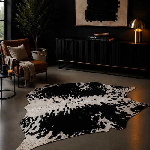 Genuine brown white - brown, cowhide