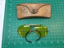 Vtg WW2 Era 40s Bausch & Lomb RAY-BAN Shooting Glasses GOLD 1/10 12KT GF & Case