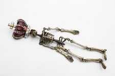 Butler & Wilson Brooch Crowned Skeleton Stone Set Articulated Signed Branded