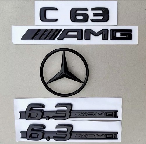 Gloss black rear star badges - &,