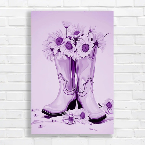 Rustic daisy floral purple - daisy,