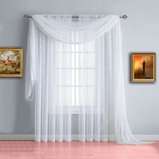 SET NET VOILE CURTAINS and Scarf Sheer tape top Pencil Pleat