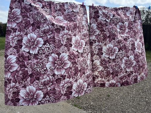 Vintage pair curtains retro - pair,