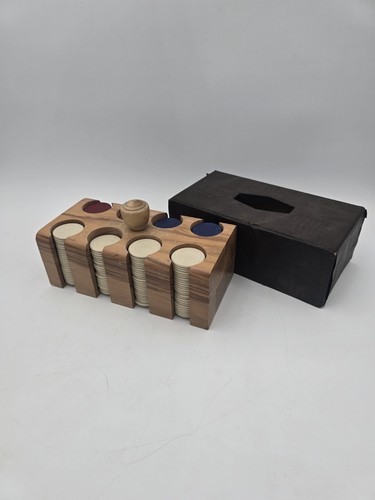 Vintage poker chip caddy wood - vintage,