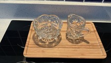 Vintage Patterned Glass Milk