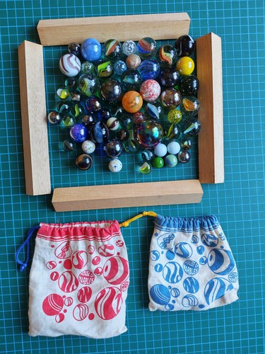 Glass marbles job lot mixed - glass,