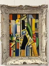 In The Manner Of Fernand Leger , French Impressionist, Oil On Board , Abstract