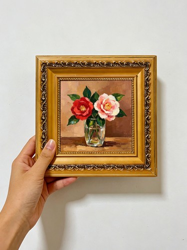 Vintage camellia still life - vintage,