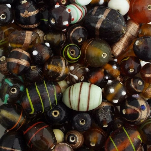 Handmade decorated glass beads - handmade,