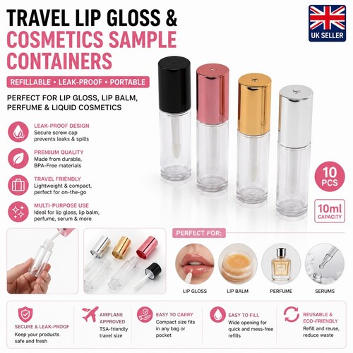 10pcs empty lip gloss - gloss, tubes