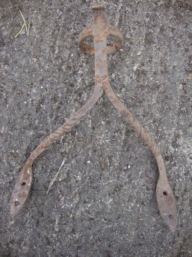 Antique wrought iron - flag, pole