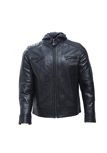 Men leather jacket biker - leather,