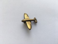 C1930s-40s BRASS MONOPLANE AIRCRAFT SHAPED LAPEL BADGE MARKED SITY ACROSS WINGS