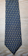 Hawes & Curtis Silk tie - Dark Blue, Tulips - Good Condition - See pics