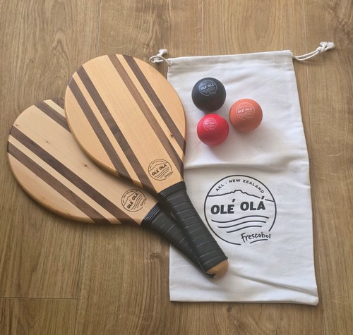 Wooden beach paddle ball set - wooden,