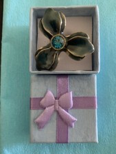 VTG PILGRIM PETROL BLUE FLOWER ADJUSTABLE RING | Danish Design Jewellery Denmark