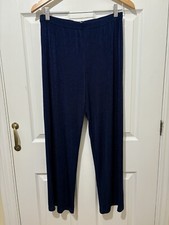 Julipa Ladies Slinky Trousers, Dark Blue, Elasticated Waist, Size 12