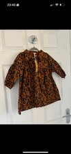 Next Girls Button Up Leopard Shirt Dress Aged 12/18 Months