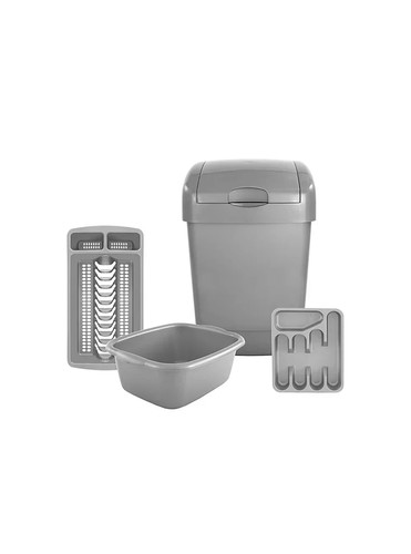 Grey kitchen bin piece - grey, waste