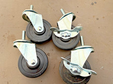 4PCS Heavy Duty  75m Swivel Castor Wheels Trolley Furniture Screw  2 and 2 Brake