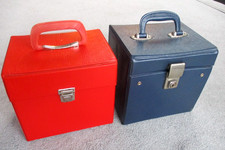 2 x Vintage Record Carry Storage Cases Box Vinyl   7” Singles 45s Retro