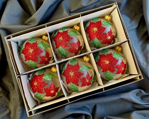 Hand painted glass baubles - hand,