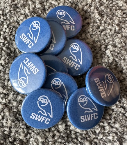Blue owl 25mm button pin - 25mm,